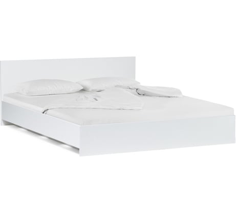 Двуспальная кровать Woodville Адайн, 160x200 см, белое дерево/белое дерево 507382