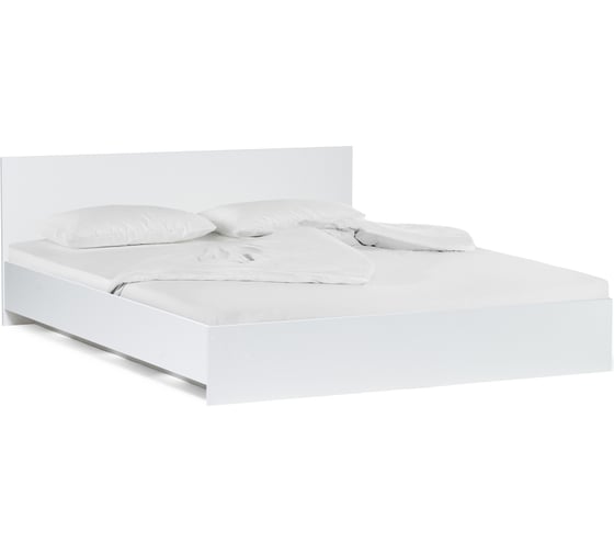 Двуспальная кровать Woodville Адайн, 160x200 см, белое дерево/белое дерево 507382 1