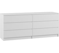 Комод Woodville мадера, 1384 мм, лдсп, белый 520947