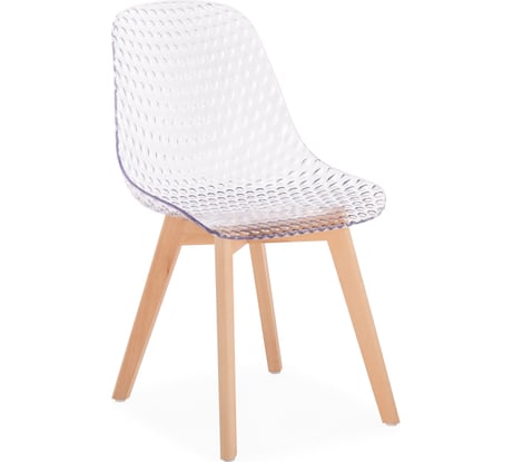 Пластиковый стул Woodville vart, clear/wood 15696
