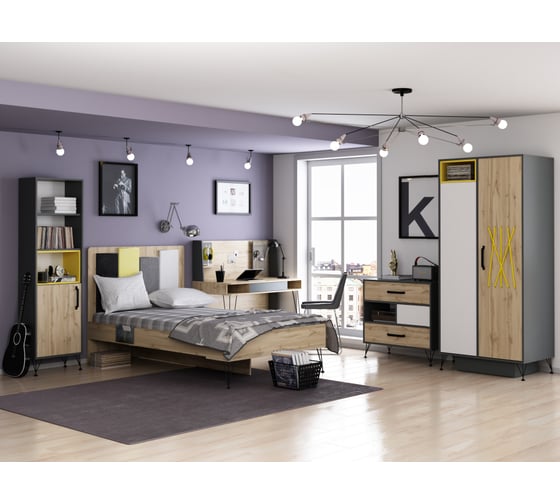Комод Woodville нобира, антрацит/дуб ирландский 515121