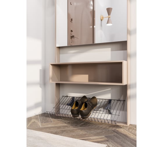Обувница НАЙДИ 350x600, металлик серебристый SOB-350х600.26