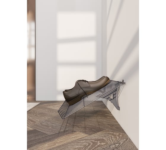 Обувница НАЙДИ 350x600, металлик серебристый SOB-350х600.26