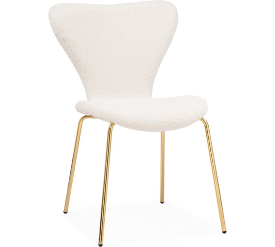Стул на металлокаркасе Woodville Solo white / gold 15598