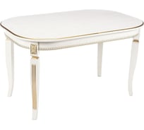 Деревянный стол Woodville romeo, 130(170)х85x75 см, молочный/патина золото 438325