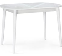 Стеклянный стол Woodville клэйтон, белый/белый 379006