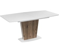 Стол на тумбе Woodville оливер, белый/лиственница горная 462107