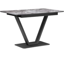 Стол на тумбе Woodville бугун, мрамор серый/черный 500005