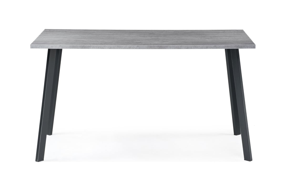 Стол Woodville тринити, лофт, 140 см, 25 мм, бетон/матовый черный ...