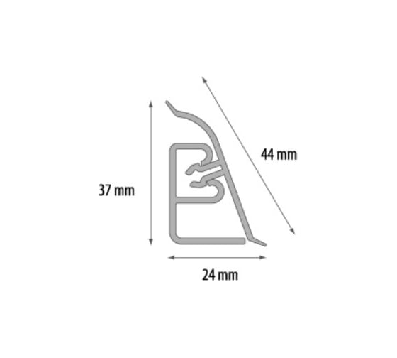Плинтус для столешниц Cezar 44-104 BL44 Ферро бронза, 37х24х4200 мм (ф-ра 163) BL44-104-4200