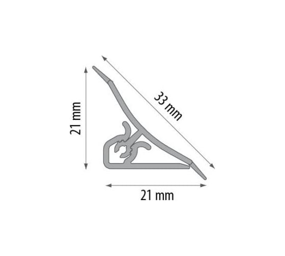 Плинтус для столешниц Cezar 33-120 BL33 Обсидиан, 20х20х3000 мм (ф-ра 084/Th500) BL33-120-3000