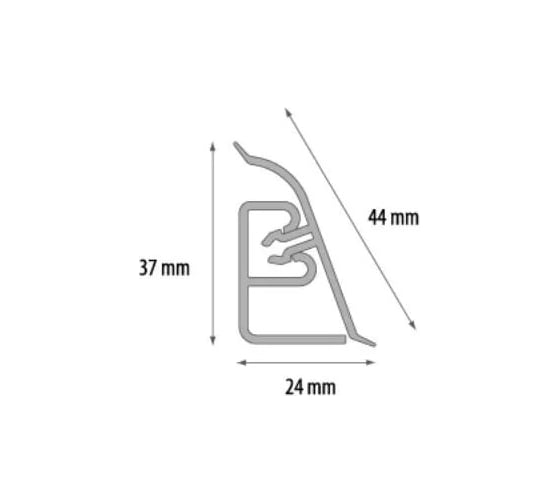 Плинтус для столешниц Cezar 44-140 BL44 Венге Мали 37х24х3000 мм фанера 162 BL44-140-3000