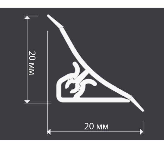 Плинтус для столешниц Cezar 33-155 BL33 Active Marble 20х20х3000 мм фанера 161 BL33-155-3000