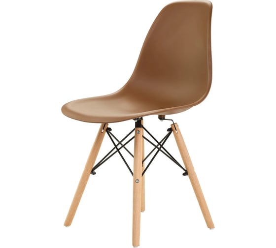 Мягкий стул LEON GROUP в стиле eames dsw, коричневый LEON1804M-BR1