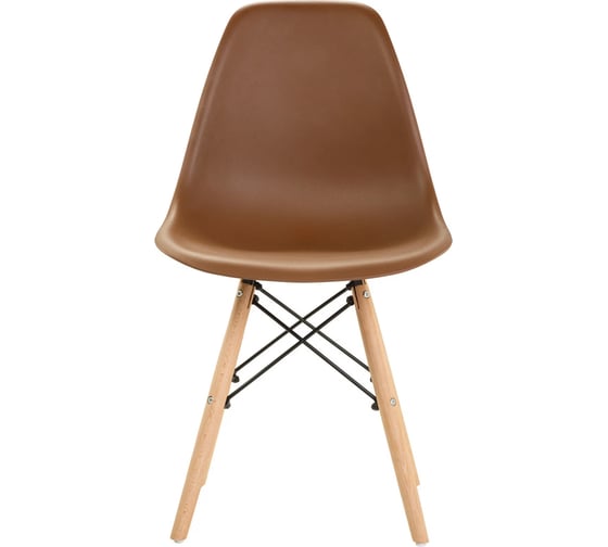 Мягкий стул LEON GROUP в стиле eames dsw, коричневый LEON1804M-BR1
