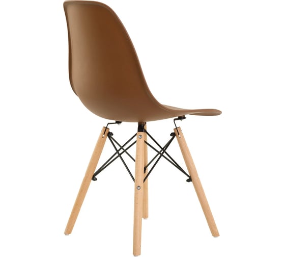 Мягкий стул LEON GROUP в стиле eames dsw, коричневый LEON1804M-BR1