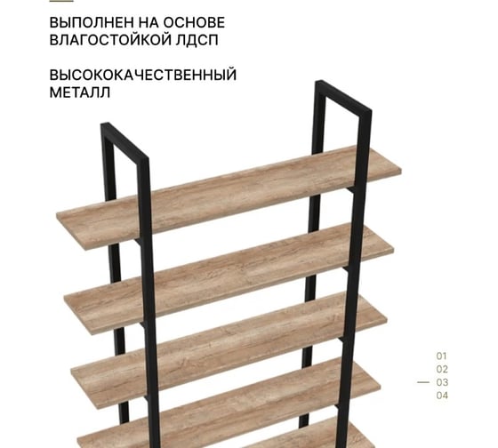 Навесная полка Alternative тип 2 стеллаж бастет лагерта 4893 пч 16 мм 1200x310x1710 мм 00000050582