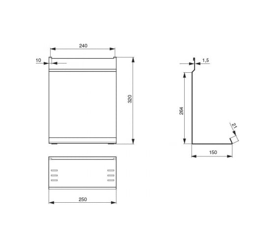 Полка для планшета MAKMART 250x150x320 мм, отделка черный бархат матовый RS.1A.3012.9005