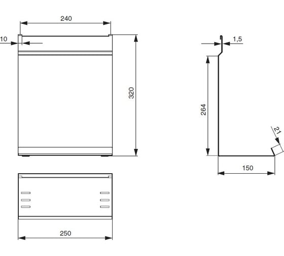 Полка для планшета MAKMART 250x150x320 мм, отделка белый бархат матовый RS.1A.3012.9016