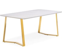 Керамический стол Woodville селена 1, 180x90x77 см, белый мрамор/золото 572188