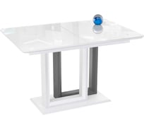 Стол на тумбе Woodville санса, белая шагрень/белый 462081