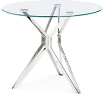 Стеклянный стол Woodville roko, 90 см, chrome 15666