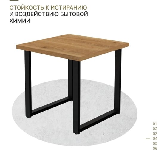 Прямой стол Alternative дуб горный 1023 пч 38 мм 800x800x750 мм в 1 коробке 00000055465