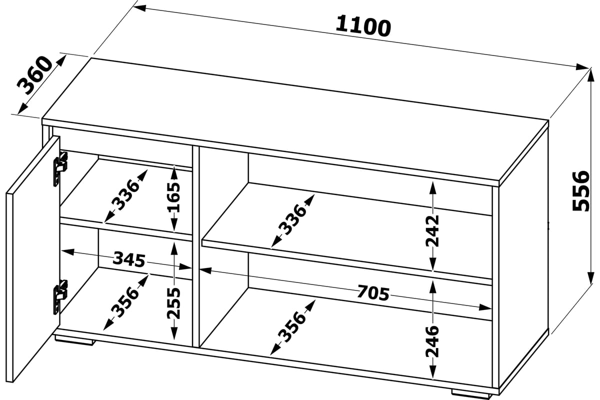 Тумба СОКОЛ Т-2 бетон/белый 00-00013621