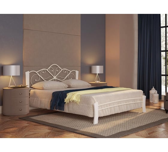 Полутораспальная кровать Woodville виктори 4, 140x200 см, белая 403003