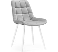 Стул на металлокаркасе Woodville челси, велюр светло-серый/белый 502091