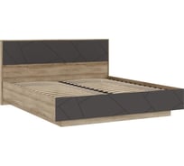 Двуспальная кровать Woodville диамо кр 02 180x200 см, софт графит/дуб каньон 546001