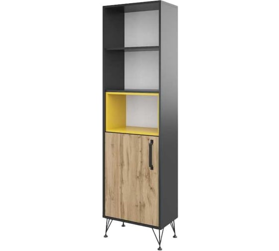 Стеллаж Woodville Нобира, антрацит/дуб ирландский 515119