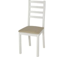 Деревянный обеденный стул для кухни Чепецкая Мебельная Фабрика 39А белый, 1 шт. 39А/белая эмаль/ратибор светлый