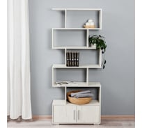 Стеллаж Letta zett с дверками и с ручками дуб крафт белый 730x1757x230 мм L366946