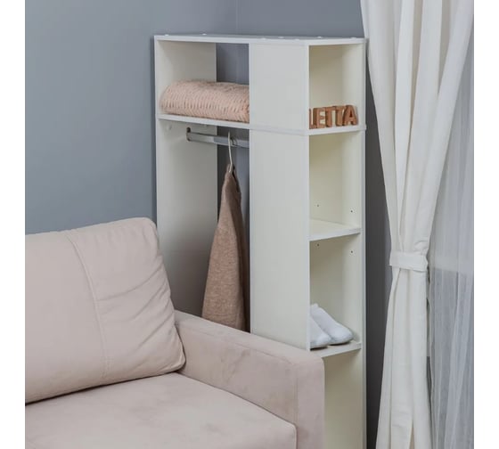Выкатная вешалка Letta ultra с полками белое тиснение L3153