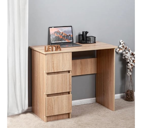 Письменный стол Letta city lite 3 ящика дуб сонома 900x750x450 мм L14011