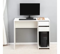 Компьютерный стол Letta ультра 2 ящика белое тиснение 900x750x450 мм L2496
