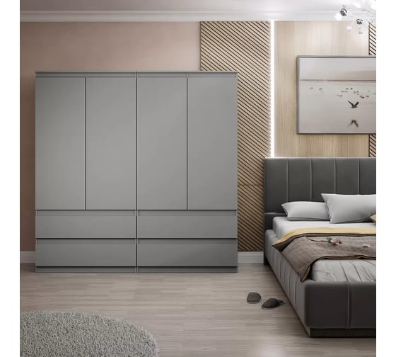 Шкаф Letta 2 в 1 пакс с 2 ящиками графит L14114