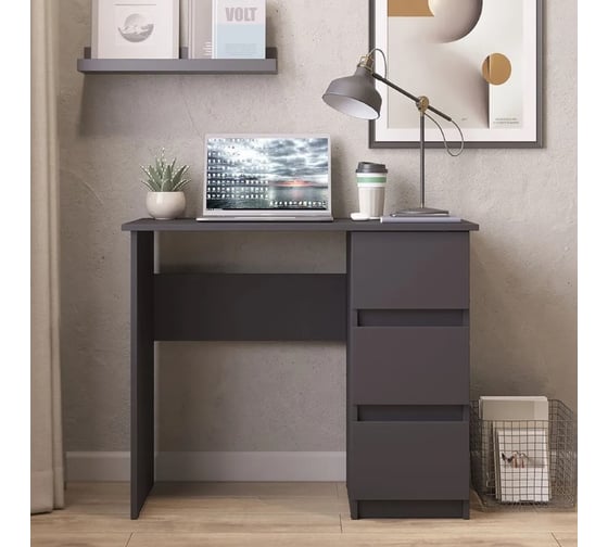 Письменный стол Letta city lite 3 ящика графит 900x750x450 мм L14001