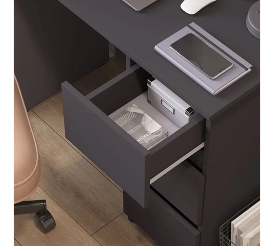 Письменный стол Letta city lite 3 ящика графит 900x750x450 мм L14001