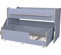 Двухъярусная кровать с лестницей Капризун Р444-2 12 с ящиками, лен голубой 405690