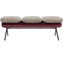 Банкетка Bergenson Bjorn Pea, велюр, бежевая/бордовая BB0000155