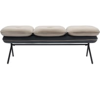 Банкетка Bergenson Bjorn Pea, велюр, бежевая/темно-серая BB0000157