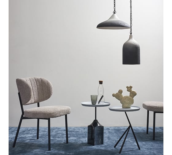 Приставной столик Bergenson Bjorn Sustainable Collection, Ø37.7 см, серый/черный BB0000148