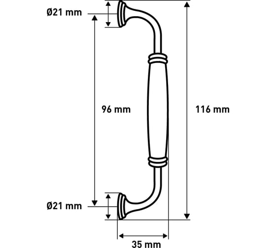 Ручка-скоба Larvij 4 шт.+ крепеж, 96 мм L4.008.96BLx4
