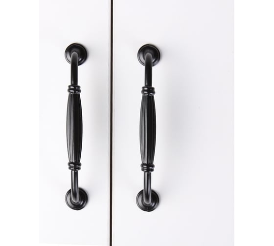 Ручка-скоба Larvij 4 шт. + крепеж в комплекте, 128 мм, черный L4.008.128BLx4