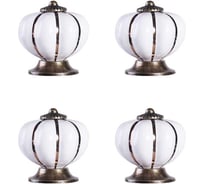 Мебельные ручки-кнопки/кнобы для мебели/фасадов/кухни Larvij 4 шт., материал керамика/цинковый сплав, цвет белый/золото L4.knob02WHx4