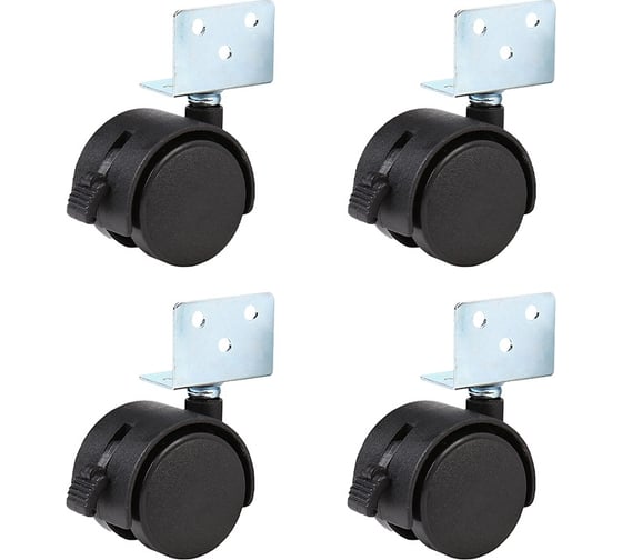 Поворотное мебельное колесо Larvij 4 шт. LW2SB-40BLx4