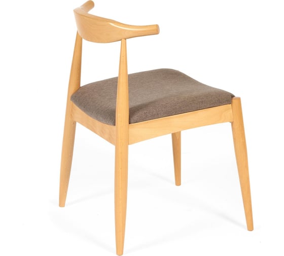 Стул Tetchair Bull мягкое сидение, каркас бук, сиденье ткань, 54.5x54x75 см, натуральный/коричневый 19586
