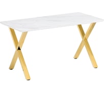 Керамический стол Woodville Селена 3 160x90x77 белый мрамор золото 580768